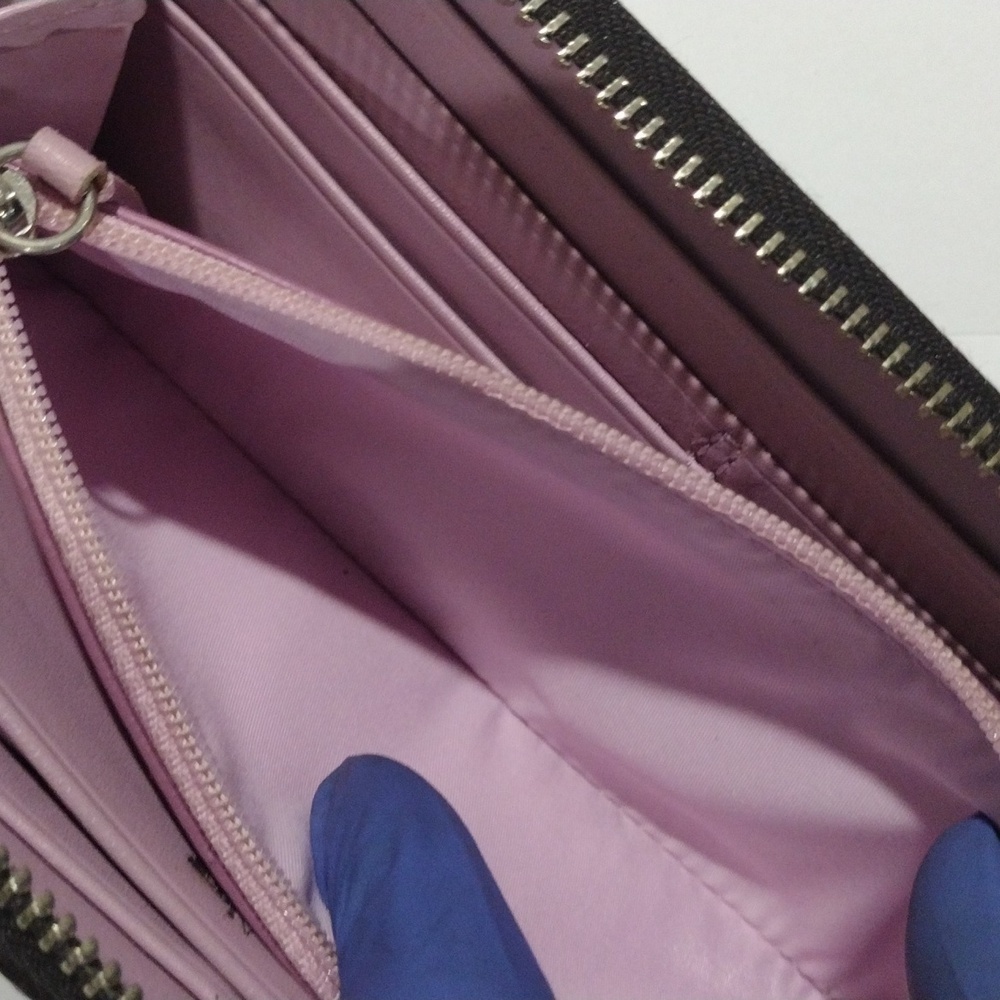 Coach Brown Canvas & Leather Trim Long Wallet – Round Zipper, Signature Logo - Picture 12 of 14